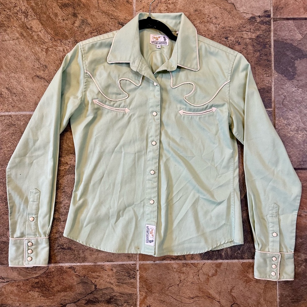 Western Pearl Snap Panhandle Slim Top Medium Women’s - Picture 2 of 7